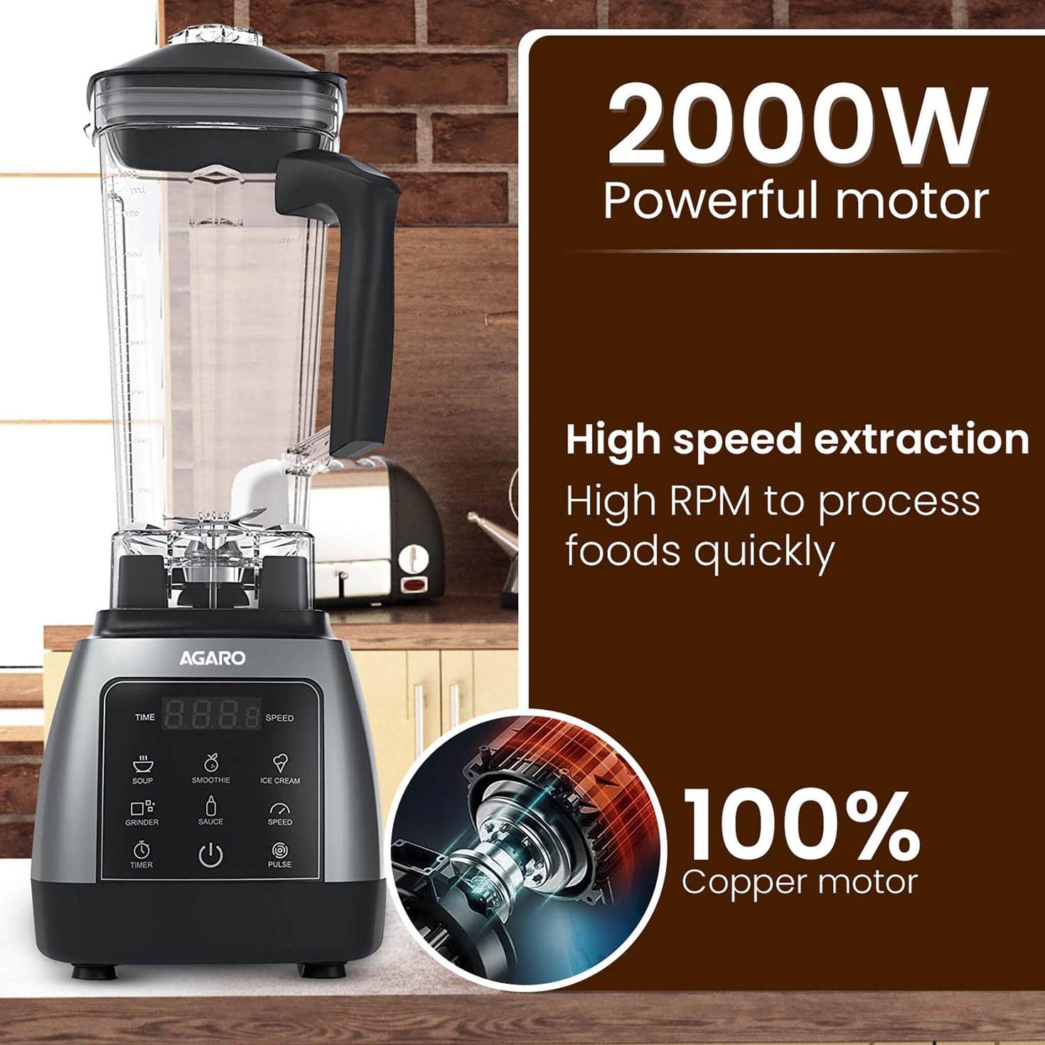 Professional Blender With 5 Preset functions AGARO Agaro