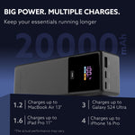 Impulse Power Bank 20000 mAh 100W 3-in-1 Power Bank with 100W PD & 33W QC Output, Fast Charge up to 3 Devices simultaneously, Compatible with Laptop, Mobile, Tablet, iPad, Smartwatch, Earbuds