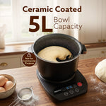 Regal Dough Maker Machine, 5L, 300W Electric Atta Maker with Automatic Dough Kneading, Ceramic-Coated Stainless Steel Bowl with lid