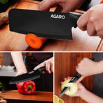 Royal 3in1 Kitchen Knife Set, Stainless Steel 3 Piece Set, Sharp Blades with Ergonomic Handle for Home Kitchen and Restaurant, Black