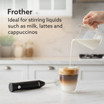 Regal Rechargeable Milk Frother, 3-Speed Handheld Electric Whisk with Stand, Portable Mixer for Coffee, Lattes, Hot Chocolates, Shakes & Eggs, Home & Office Use, Stainless Steel
