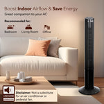 Imperial Oscillating Tower Fan, 40 Inches, 3 Speed, 2 Modes, Electric Standing Fan