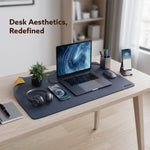 Premium Reversible Desk Mat (90x45 cm), Dual-Tone Vegan Leather Deskpad