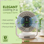Regal Rechargeable Digital Desk Fan, 6 Inch, 3600mAh Battery, 5 Speeds, Type-C Charging, LED Display, Brushless Motor, Low Noise Operation, Personal Mini Table Fan for Home Office Bedroom Travel
