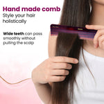 AGARO Hand Made Cellulose Acetate Comb HMC71, All Fine Tooth Dressing Comb, Smooth Rounded Teeth, Hair Styling, Hair Brushing, Hair Dressing, Brown