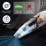 HVC1081 Cordless Rechargeable Car Vacuum Cleaner, Portable, Handheld,110W, 5.5KPA Power Socket, Stainless Steel Filter, Black