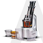 Imperial Slow Juicer, Professional Cold Press Whole Slow Juicer, 240 Watts Power Motor, 3 Strainers, All-in-1 Fruit & Vegetable Juicer, Grey/Black