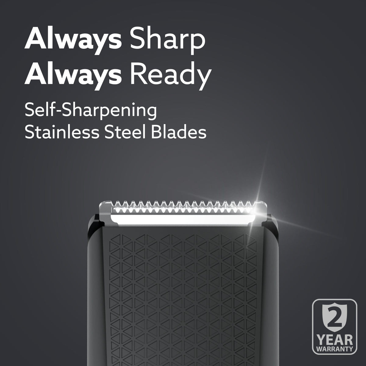 Beard Trimmer MT5005, 90 mins run time with Type C, 6 comb attachments, Self sharpening blades | Trimmer for Men