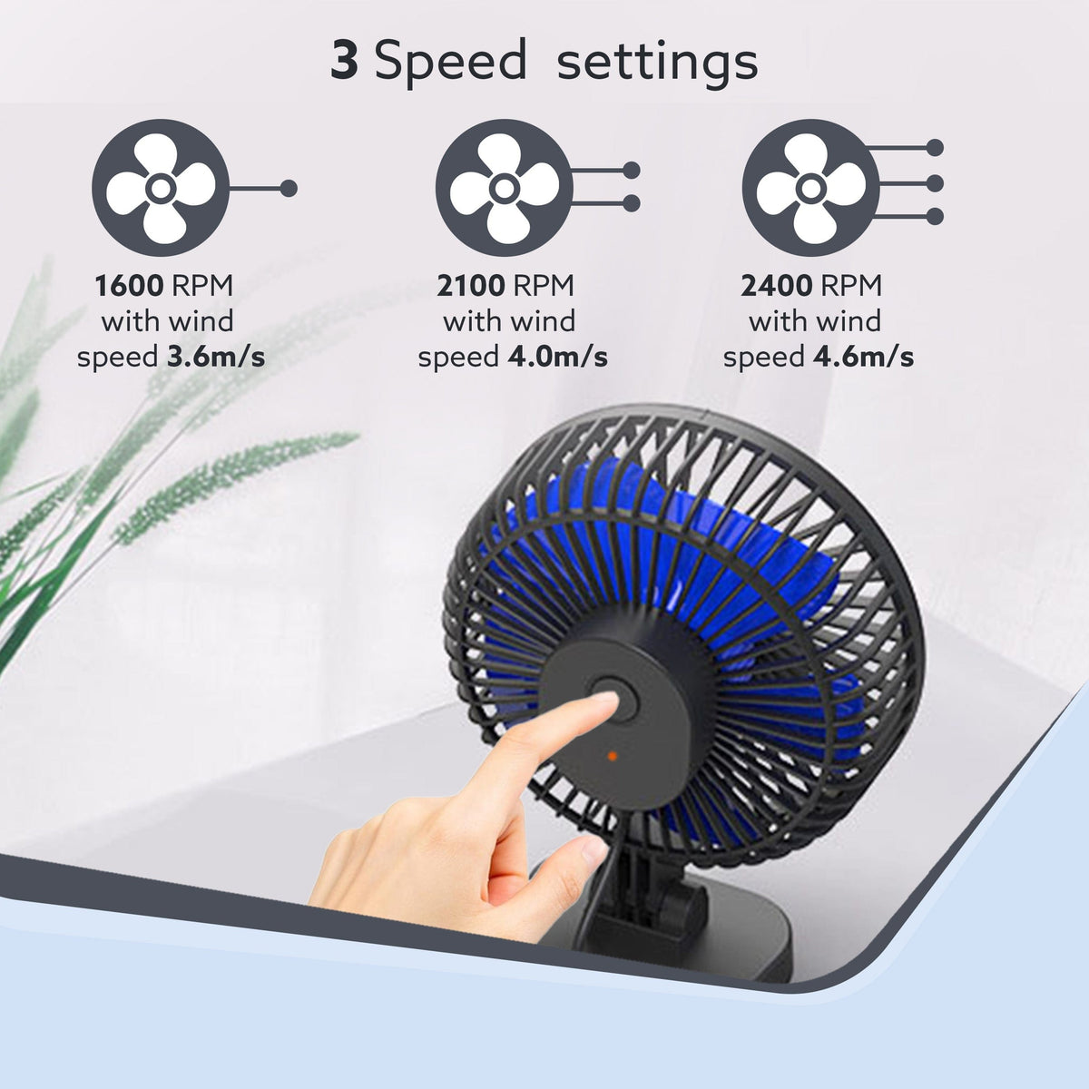 Breeze USB Desktop Fan, Personal Mini Fan for Home Office Bedroom, Study, Black
