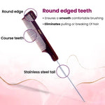 AGARO Hand Made Cellulose Acetate Comb HMC74, All Fine Tooth Dressing Comb, Smooth Rounded Teeth, Hair Styling, Hair Brushing, Hair Dressing, Brown