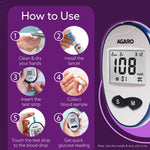 AGARO Glucometer, Blood Glucose Monitoring System with 10pcs Strips & Lancets, Glucometer Machine, Instant Blood Sugar Test at Home, Fast Blood Sugar Testing Device, Simple & Accurate, GLM-76