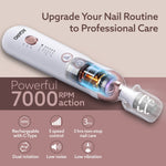 Prima Nail Drill & Polisher, Professional Nail Care at Home, Electric Nail Polisher, Manicure & Pedicure, Shape, Trim & Polish, 5 Speed, 8 Attachments, Rechargeable with Type C, Women, Men