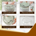 Elite Salad Spinner, 5L, Vegetable Cleaner, Removes Excess Water and Pesticides, Cleans Vegetables Thoroughly, Use for Mixing Salad with Dressing, BPA Free Food-Grade Plastic, Green