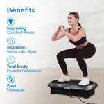 Regal Vibration Plate Massager, Home & Gym Workout Machine for Muscle Toning, Calorie Burning, Massaging & Weight Loss Comes with 5 Program Mode with Remote,2 Balance Straps, Black