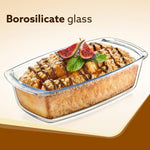 Elite Glass Loaf Tray Rectangular, 1800ml, Bake Safe, Oven Safe, Glass Dish Tray, Borosilicate Glass Tray, Serving Tray,  Microwave Oven Safe, Kitchen, Food Serving, Transparent