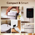 Delite Portable Electric Kettle, 500 Ml, Fast Boiling, Adjustable Temperature, Keep Warm,  Porridge, Double Layered Body, Travel Electric Kettle, Hot Water, White