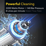 Supreme Plus High Pressure Washer,2200 Watts, 8L/Min Flow Rate, 140 Bars, Yellow