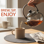 Adore Borosilicate Glass Kettle 900ml | Heat Resistant, Durable Clear Glass, Stovetop & Microwave Safe, Ideal for Tea, Coffee, Water & Hot Beverages