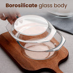 Elite Glass Casseroles With Lid - Set of 2 - 700, 1000 ml