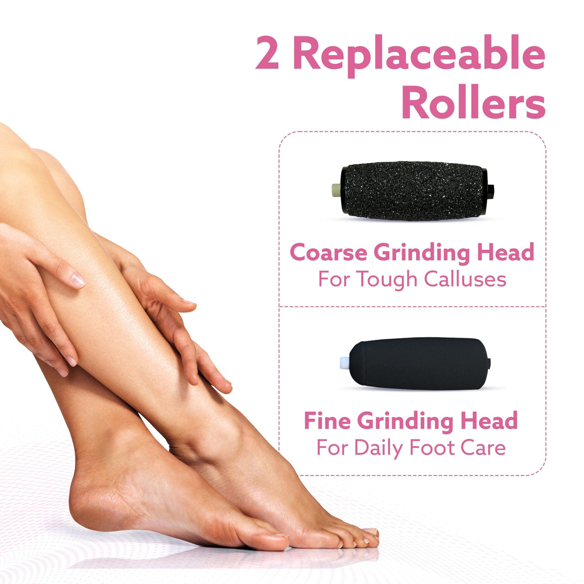 Callus Remover Replaceable Heads, 2 Pcs, Callus & Dead Skin Removal Filer, Pedicure at Home