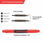 4in1 Pocket Screwdriver, Portable, 13x5x6.8 cm, Orange