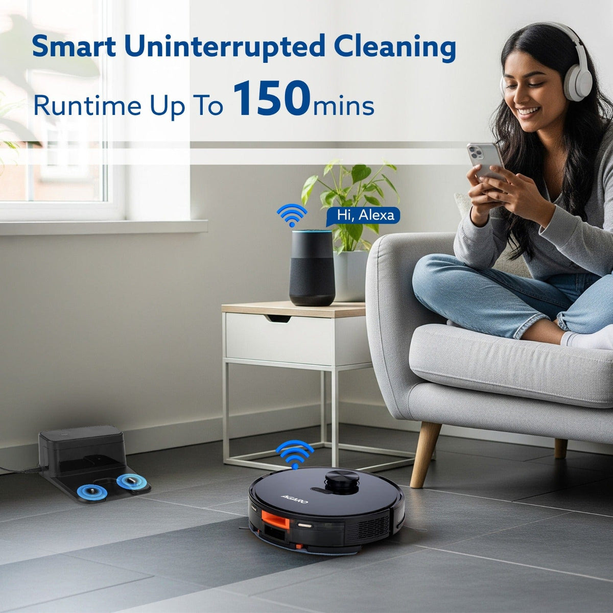 Imperial Robot Vacuum Cleaner, Dual Brush, Dry Vacuum & Wet Mop, Automatic Cleaning, Up to 10000Pa Strong Suction, App Control, Lidar Navigation, Editable Map to Clean, Hard Floor & Carpet