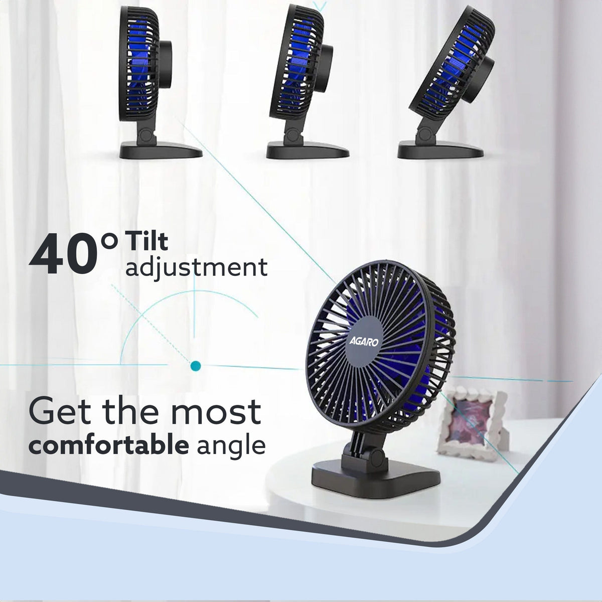 Breeze USB Desktop Fan, Personal Mini Fan for Home Office Bedroom, Study, Black