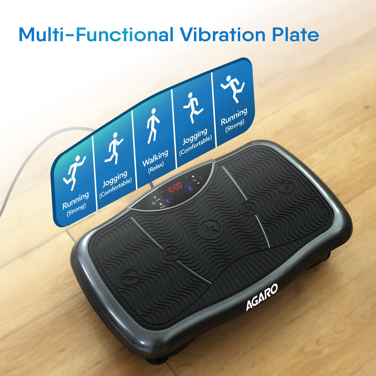 Regal Vibration Plate Massager, Home & Gym Workout Machine for Muscle Toning, Calorie Burning, Massaging & Weight Loss Comes with 5 Program Mode with Remote,2 Balance Straps, Black