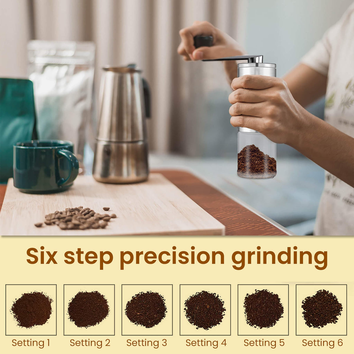 Elite Manual Coffee Grinder - Silver