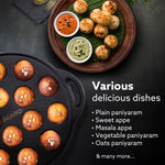 Royal Pre-Seasoned Cast Iron Paniyaram Pan, 15 pits (4cm x 2cm Each), No Chemical Coating, Rigid Handle, Fast Heating, Gas Oven Compatible, Appe, Gunta Ponganalu, Paddu, Kuzhi & Litti