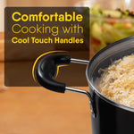 Elegant Non Stick  Biryani Pot with Glass Lid,  26 cm Diameter, 5.5L Capacity, Non Stick Coated Aluminium Pot, Side Handle, Gas & Induction Oven Compatible, Biriyani, Pulao