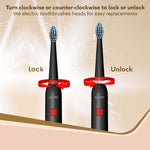 Cosmic Lite Refill Pack 4+1 pcs, Nylon Bristles, Washable, Black