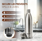 Royal Stainless Steel Flask, 1000ml, Up to 24 Hrs Hot & Cold, ISI Certified, Triple Wall Vacuum Insulated, Leak-Proof, BPA & Rust Free, 1 Year Warranty, for Travel, Office & Outdoor Use