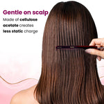 AGARO Hand Made Cellulose Acetate Comb HMC74, All Fine Tooth Dressing Comb, Smooth Rounded Teeth, Hair Styling, Hair Brushing, Hair Dressing, Brown