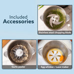 Delite Vegetable & Meat Chopper for Kitchen, Garlic Peeler, Egg Whisker, 2L Bowl