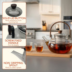Adore Borosilicate Glass Kettle 900ml | Heat Resistant, Durable Clear Glass, Stovetop & Microwave Safe, Ideal for Tea, Coffee, Water & Hot Beverages