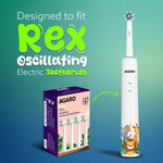 Rex Oscillating Toothbrush Refill Heads, Soft Bristles, Pack of 4