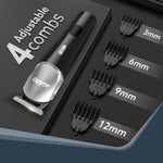 Royal Beard Trimmer For Men, Hair Trimming, High Precision Trimmer, Cordless, 4 Length Setting Combs, Self Sharpening Stainless Steel Blade, Metal Body, Fast Charging, 120 Minutes Usage, Silver