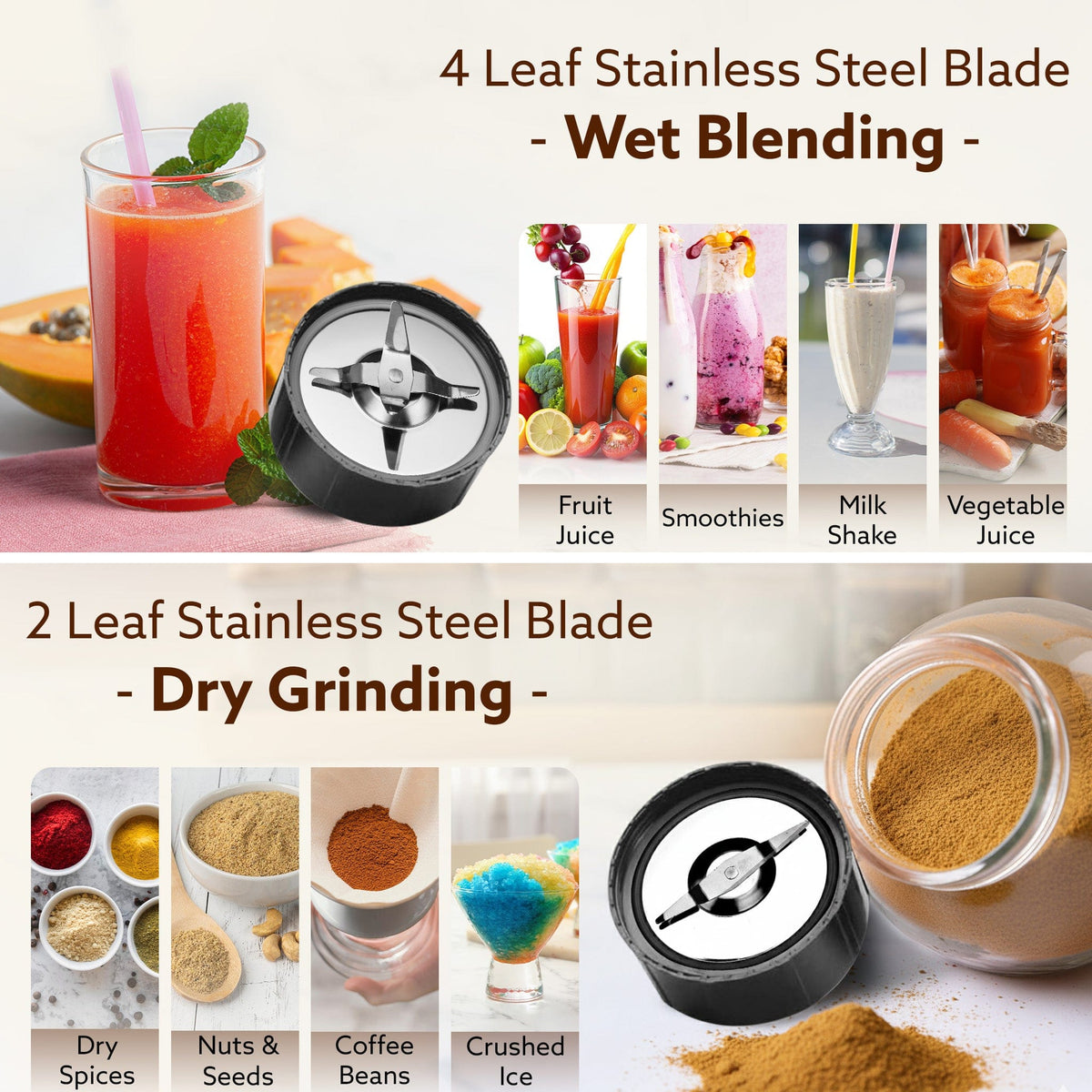 Regal Nutri Blender with 3 Jars, 400 Watts Personal Blender with 100% Copper Motor