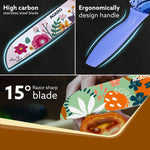 Printed Knife Set, Stainless Steel Knife for Kitchen Use, Set of 3 (Blue, Green, Pink)