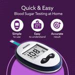 AGARO Glucometer, Blood Glucose Monitoring System with 10pcs Strips & Lancets, Glucometer Machine, Instant Blood Sugar Test at Home, Fast Blood Sugar Testing Device, Simple & Accurate, GLM-76