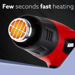 Heat Gun HG2120 2000Watt, Dual Temperature and Air Flow Control  with 4 Nozzle Attachments, Hot Air Gun Heating helps in Shrink Wrapping, Paint Removal, Rusted Bolt Stripping, Wire Shrinking, Crafting