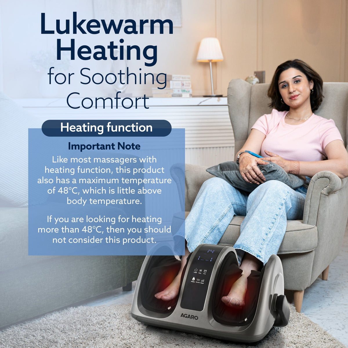 Primo Foot Massager, Kneading & Rolling Function, Lukewarm Heat, Vibration, Timer, for Pain Relief, Muscle Relaxation & Improving Blood Circulation