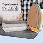 Regency Triple Layered Heavy Weight Electric Dry Iron, 1000W, Non- Stick Coated Heavy Sole Plate, Fast Heating, Removes Wrinkle, Creases