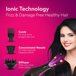 HD-1120 2000W AC Professional Hair Dryer with Comb, Concentrator & Diffuser Nozzles, Hot & Cold Air, 2 Speed & 3 Temperature Settings with Cool Shot, Hair Dryer & Blower for Men & Women (Brown)