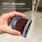 Hair Clipper 1717: Cordless, waterproof trimmer with curved blades and 4 combs (3, 6, 9, 12mm). Perfect for self-haircuts, grooming, and easy cleaning