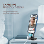 360° Revolving Mobile Stand, Foldable & Sturdy Metal Stand with 360° Rotation, Multiple Height & Angle Adjustments & Anti-Slip pads for Desk, Compatible with Smartphones, Tablets, Kindles & iPad