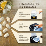 Marvel Ice Maker, Compact Ice Maker, 1.2L water Tank, 9 Pcs bullet Ice Cube at a time, Plastic Body