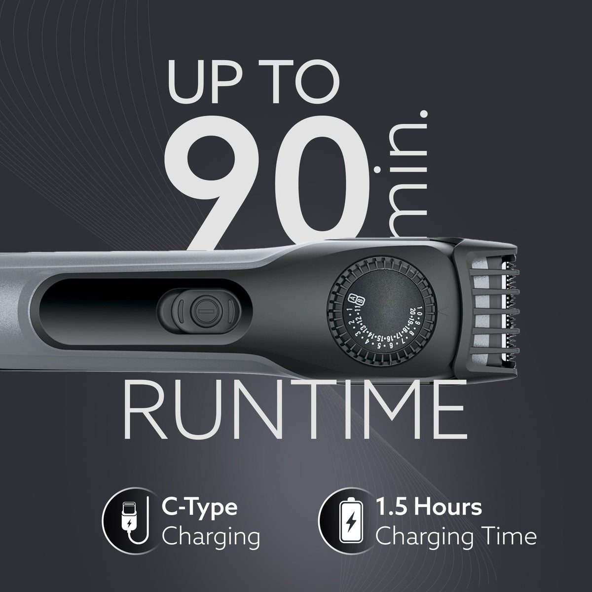 Beard Trimmer MT2525, Cordless ElectricBeard_Trimmer with Precision Dial, USB Rechargeable, 20 Length Settings Mustache Trimmer for Mens Gifts