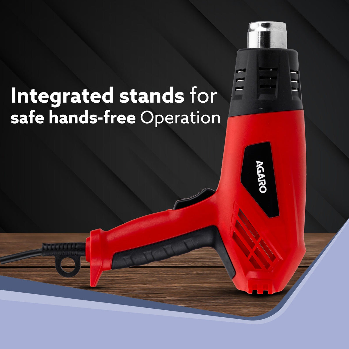 Heat Gun HG2120 2000Watt, Dual Temperature and Air Flow Control  with 4 Nozzle Attachments, Hot Air Gun Heating helps in Shrink Wrapping, Paint Removal, Rusted Bolt Stripping, Wire Shrinking, Crafting